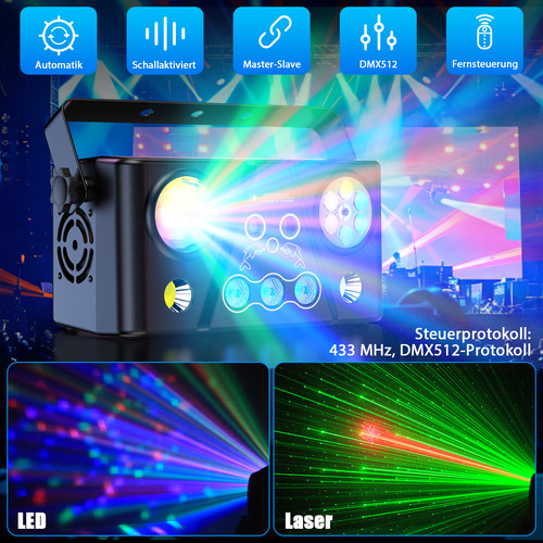 Rgb discokugel 5in1 led laser - led,